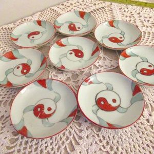 Authentic Japanese miniature porcelain plates
